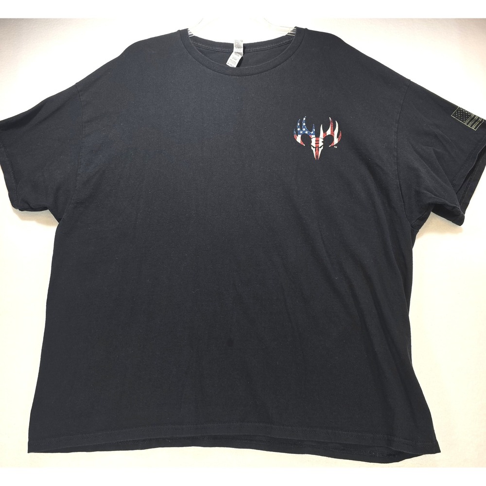 Buck Wear Mens Freedom Since 1776 Black Graphic T-Shirt 3XL American Flag Dog